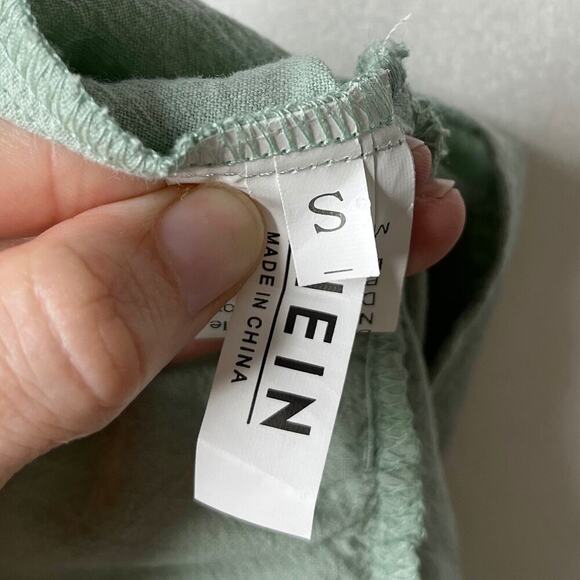 Shein Women's Slip Dress Size S Mint Green Ruffle Hem Spaghetti Strap Shift 90s - Picture 12 of 13